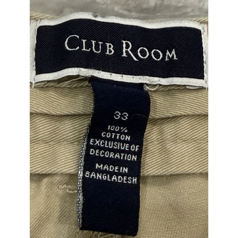 Club Room men's All Over BULLDOG shorts sz 33 cotton Khaki